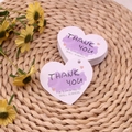 Heart-shaped white thank you card with purple watercolor accent for small business - Heart Tag No. 5