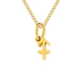 Golden stainless steel Sagittarius zodiac pendant necklace with polished mirror finish - Sagittarius-Gold