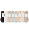 Lot de 8 paires de chaussettes invisibles pour femmes avec silicone antidérapant et maille - Taille unique / Multicolore (Style Maille Diamant)