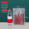 Frosted 17x24cm matte self-sealing bag for food storage, shown with size comparison - Frosted Style / 17x24cm