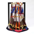 Elegant satin square scarf featuring vintage equestrian motifs with gold chain and stirrup print - Leather Buckle Ring Coffee Navy Edge (SD90-16-1)