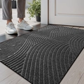Dark grey non-slip door mat with wavy texture for entryways and outdoor use - 45*75cm / Galaxy Ribbon-Dark Gray