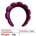 Plush fuchsia puffy sponge headband made of velvet with cloud-like thick padding - 13-velvet Dark Purple Headband