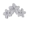 Elegant matte grey-blue triple flower hair claw clip with a sleek resin finish - Three-Flower Row / Grey (Three Flower Style)