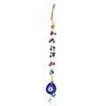 Porte-clés œil porte-bonheur coloré avec perles et grand pendentif goutte d'eau bleue - Style Goutte de Perles Colorées (BE254BU01)