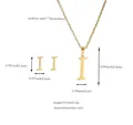Tabella taglie dettagliata per set collana e orecchini lettera I in acciaio inossidabile - Lettera I / Oro