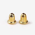Coppia di chiusure per orecchini a proiettile in argento S925 con finitura dorata - Forma a Proiettile / 3mm / Oro