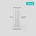Provetta in plastica PET trasparente da 30ml con tappo a vite argento e fondo tondo - Provetta da 30 ml + tappo in alluminio
