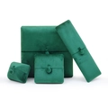 Emerald green velvet jewelry gift boxes set for rings necklaces and bracelets - Single Ring Box 6.5*7*6cm / Malachite green