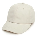 Detail view of beige cotton baseball cap featuring six-panel construction and eyelets - Size 48 (Circumference 48cm) / Beige