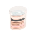 Five-piece multi-color mini finger makeup puffs set in a clear plastic storage case - 5-Piece Set (Special Box)
