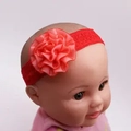 Bandeau bébé en dentelle rouge avec grande fleur, accessoire de cheveux chic pour fillettes - Fleur Enroulée Rouge