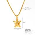 Collana con ciondolo a tartaruga in acciaio inossidabile placcato oro 18K con catena - Oro
