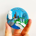 3D resin Singapore fridge magnet featuring relief landmarks like Merlion and Marina Bay - (102) Singapore Merlion