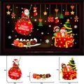 Pegatinas navideñas para ventanas con Papá Noel y regalos, tamaño 40cm x 23cm - HL-SDTZ-084