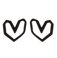Detailed view of minimalist black hollow heart stud earrings in stainless steel - Hollow Heart Style (299) / Matte Black