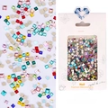 Macro di strass di cristallo quadrati colorati per nail art in confezione professionale - #05 Forma Quadrata