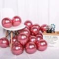 Set of 20 pieces 10 inch thick matte metallic pink latex balloons for birthday party decor - Metallic Red
