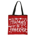 Bolso tote de poliéster rojo con asas negras y estampado de corazón Always & forever - Estilo 3 Always & Forever Rojo