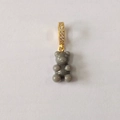 Chic gray gummy bear pendant with a sparkling gold-plated rhinestone bail for necklaces - Chic Grey