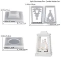 DIY Christmas tree candle holder silicone mold set with detailed part dimensions - Splicing Christmas Tree Hollow Candle Holder (Full Set) Mold