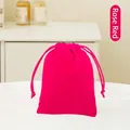 Velvet drawstring jewelry pouch in vibrant rose red for small gift packaging - 7cm*9cm / Rose Red
