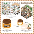 3D scenic Good Morning Cafe DIY PET sticker set with folding background card paper - Good Morning Cafe (Series 5)