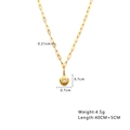 Dimensions détaillées du collier doré avec pendentif cœur en zircon et chaîne trombone - Style Incrusté de Zircone Circulaire (N343)