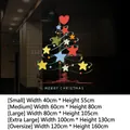 Electrostatic Christmas tree window sticker with colorful stars and Merry Christmas text - Oversized / SDUV-207