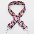 Adjustable colorful floral woven strap for crossbody bags with silver metal hardware - Style 358 / Silver