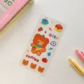 Simpatici adesivi in PVC con orsetto fragola per cancelleria, foglio da 8x16cm - Orso Chacha Torta (3#)