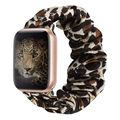 Λουράκι scrunchie με λεοπάρ σχέδιο συμβατό με Apple Watch από ελαστικό ύφασμα - Λουράκι χωρίς Σύνδεσμο / Σκούρο Καφέ Λεοπάρ