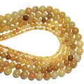 Polished yellow natural stone round beads in spiral layout for DIY jewelry making - 10mm Approx 37pcs / Yellow Aventurine