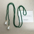 Long beaded necklace featuring green spinel crystals and baroque pearl drop charms - Green Spinel Necklace / 100cm / Green