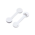 Self-adhesive white dumbbell-shaped jewelry price labels with Made in China print - Made in China Label / 100pcs Pack / White