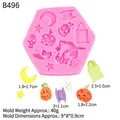 Stampo in silicone rosa per Halloween con zucca e teschio per cioccolato e fai da te - 2# Combinazione Multi-Elemento / Rosa