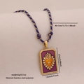 Purple and gold sacred heart tarot necklace on woven rope with size specifications - Purple Sacred Heart (2#)