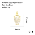 Detailed dimensions of 18K gold plated heart teardrop pendant with colorful gemstone - Rock Crystal-Slim Teardrop Pendant