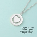 Silver stainless steel necklace with rotating heart pendant and geometric dimensions - Steel
