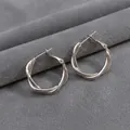 Eleganti orecchini in argento S925 attorcigliati con design geometrico a tre fili - Cerchio Argentato (4#)