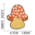 Detail view of a cartoon mushroom embroidery patch with dimensions 5.3cm by 4.7cm - Cartoon Mushroom (W20XN-075-10)