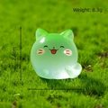 Luminous cartoon cat resin ornament in translucent green, measuring 2.4cm by 2.3cm - Green (Long Tail Kitten)