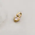 Goldener Herzanhänger mit klarem Zirkonia-Geburtsstein für DIY-Halsketten für Damen - April Herzanhänger - Gold