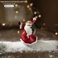 Miniature hand-painted resin Santa Claus figurine with tree, L5.5cm by H8cm - Large Santa Claus Style B (With Christmas Tree)