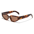 Retro tortoise shell cat eye sunglasses with brown lenses in a 45-degree angle view - Tortoise