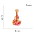 Dettaglio di una toppa ricamata a forma di ukulele con fiori, 6,2cm x 3,3cm - Toppa Ukulele Floreale