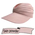 Women's UV protection skin powder sun hat with elastic pleated top and wide brim - One Size / Dusky Pink