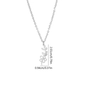 Detail showing dimensions of silver-tone hollow lotus flower pendant necklace for women - May