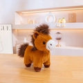 Peluche a forma di pony carino color marrone arancio con morbida consistenza soffice - 25cm / Marrone-Arancio