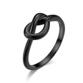 Polished black stainless steel knot ring for men and women with unique twisted design - 4# / Black